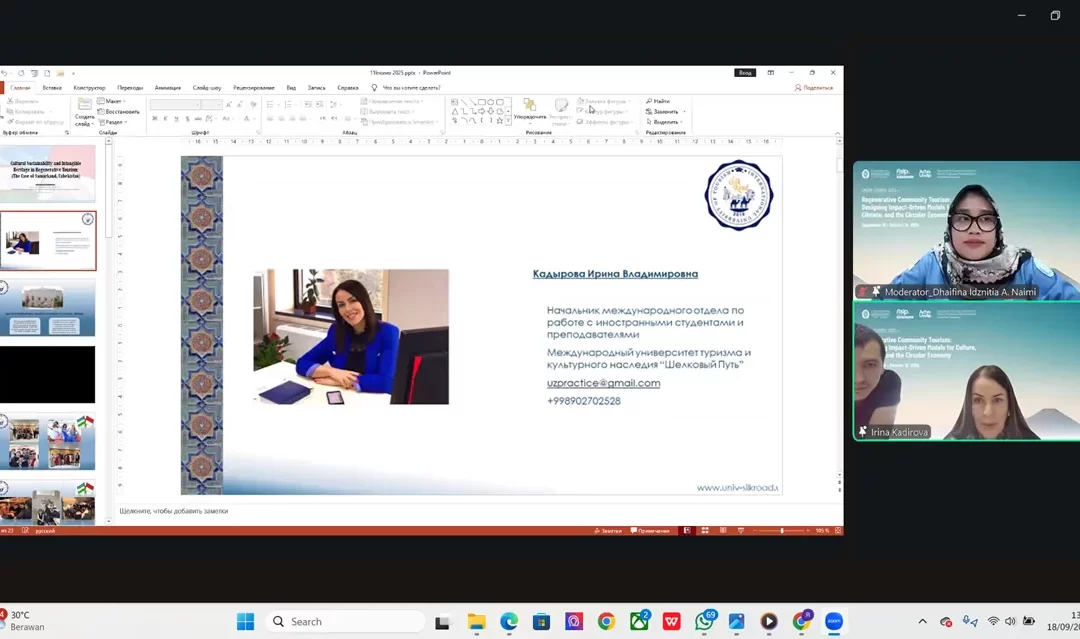 Keberlanjutan Budaya dan Warisan Takbenda dalam Pariwisata Regeneratif: (Studi Kasus Samarkand, Uzbekistan)